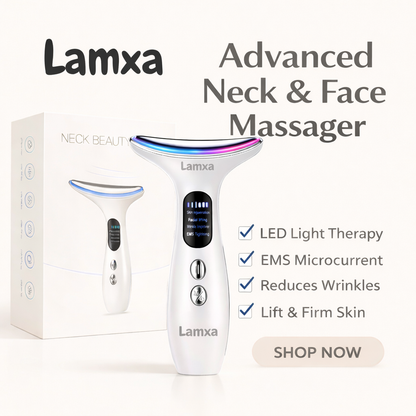 LAMXA EMS Face & Neck Lifting Massager – Vibration & LED Therapy