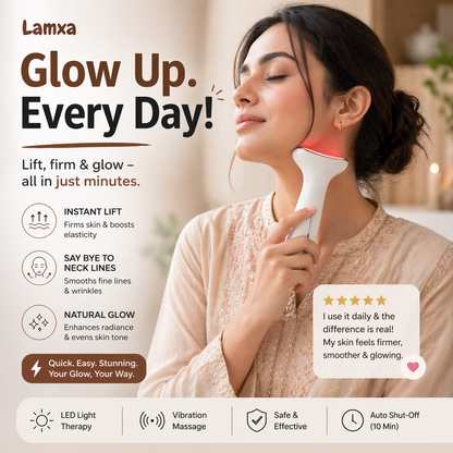 LAMXA EMS Face & Neck Lifting Massager – Vibration & LED Therapy